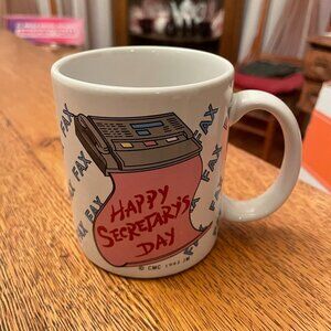Vintage Happy Secretary's Day Fax Themed Coffee Cup Mug by CMC